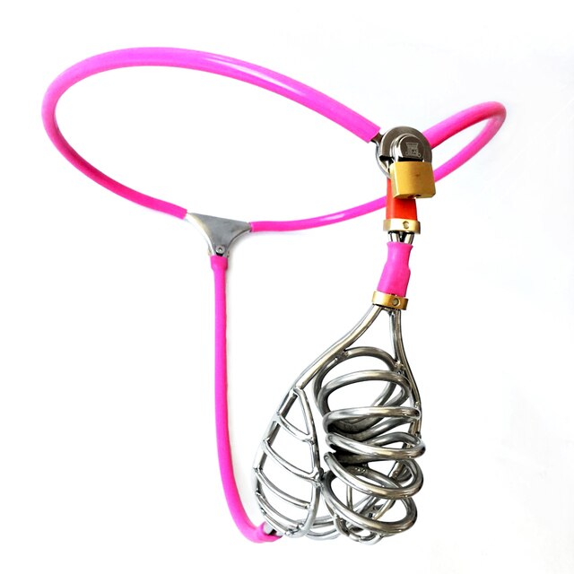 Male Invisible Chastity Belt with Metal Cock Cage - BDSM Bondage Lockable Chastity Pants - ChastityBondage
