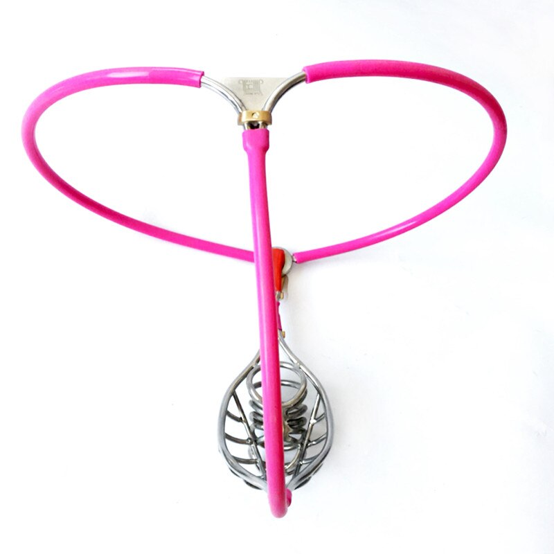 Male Invisible Chastity Belt with Metal Cock Cage - BDSM Bondage Lockable Chastity Pants - ChastityBondage