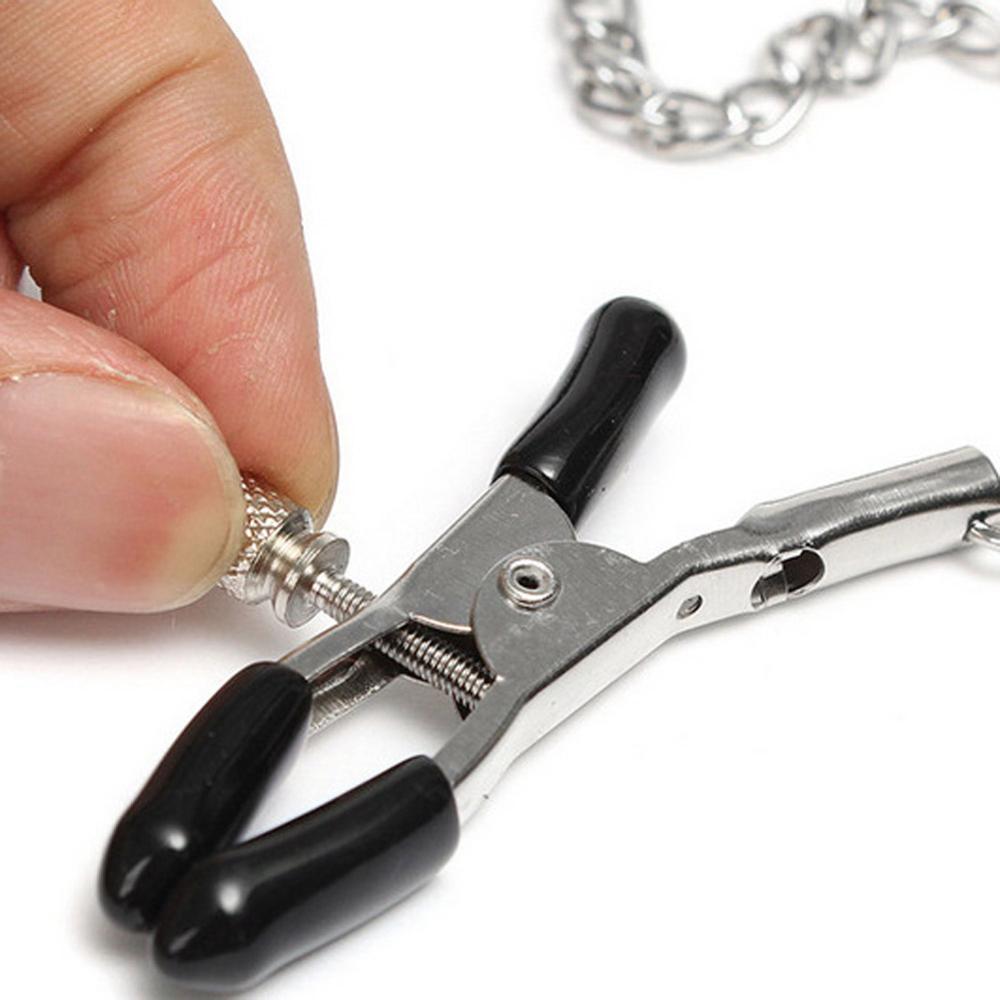 Open Mouth Gag With Nipple Clips - Leather Strap Breathable Bondage Gear BDSM Toy - ChastityBondage