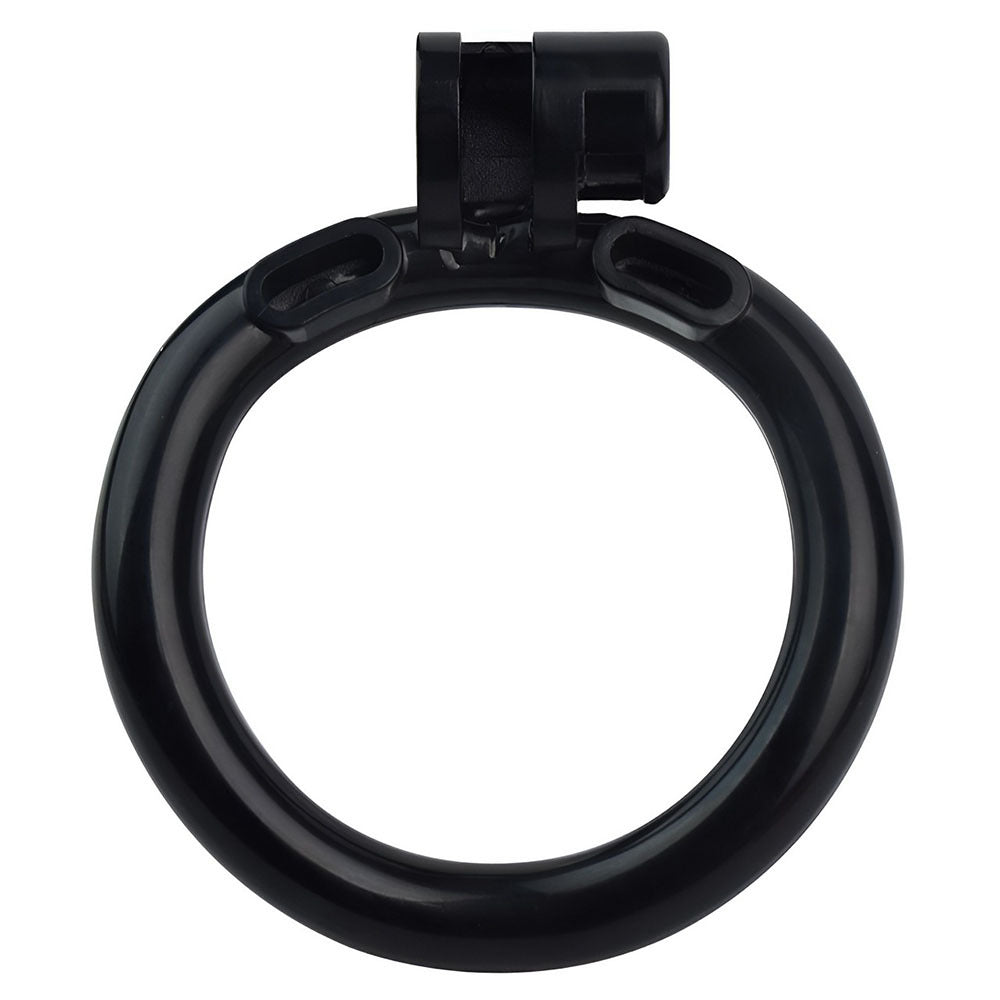 Resin Negative Chastity Cage with 4 Rings - Black/Pink/White - ChastityBondage