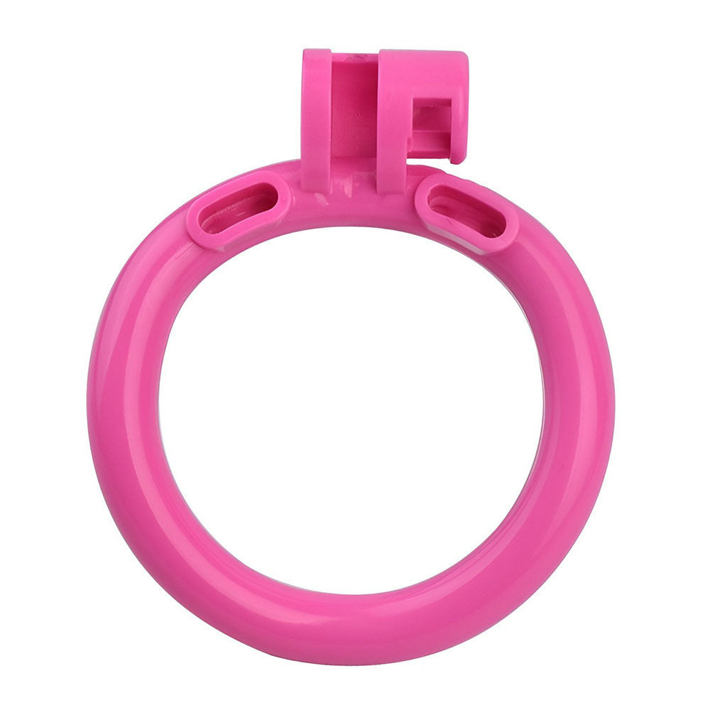 Resin Negative Chastity Cage with 4 Rings - Black/Pink/White - ChastityBondage