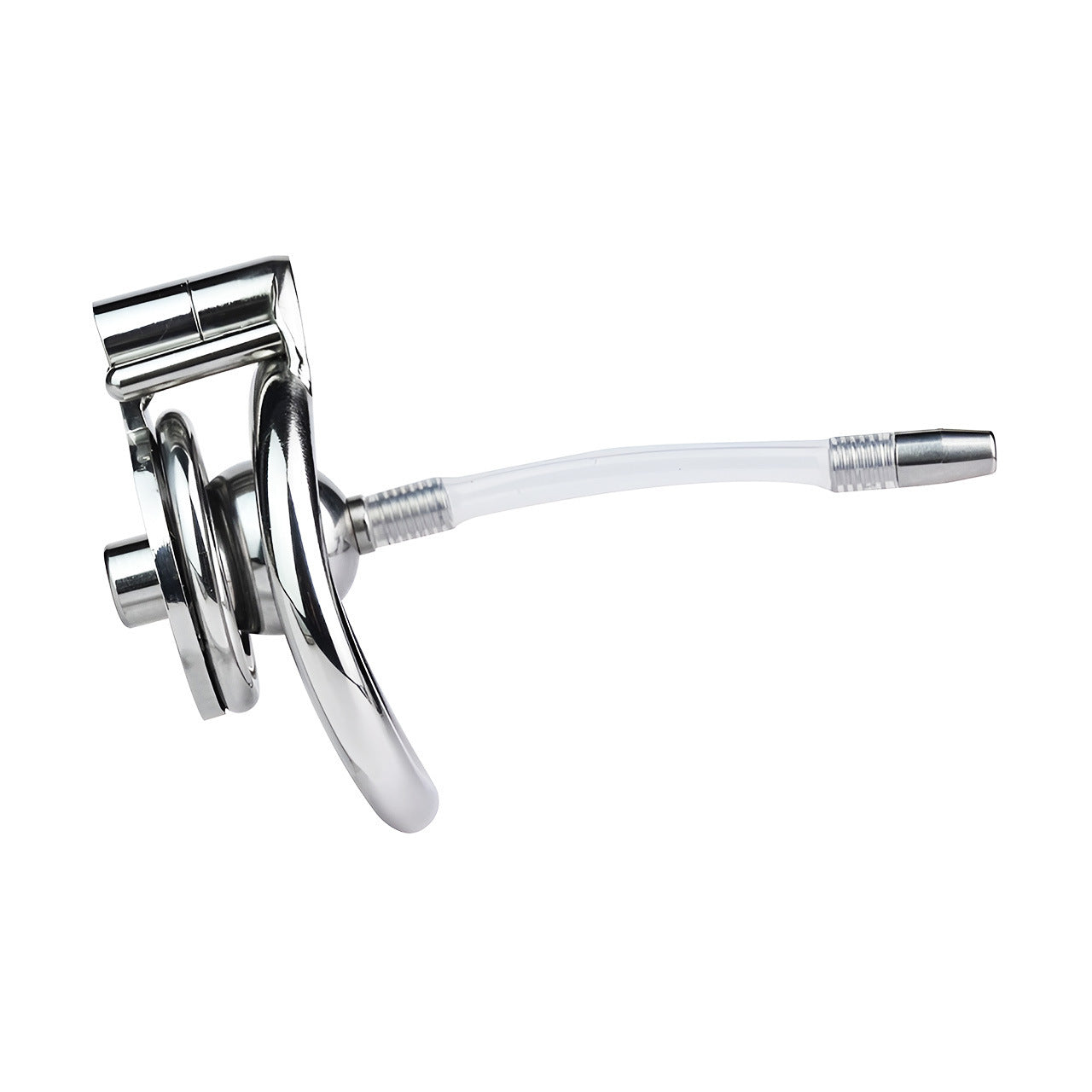 Micro Flat Inverted Chastity Cage with Silicone Urethral Catheter Negative Cock Cage