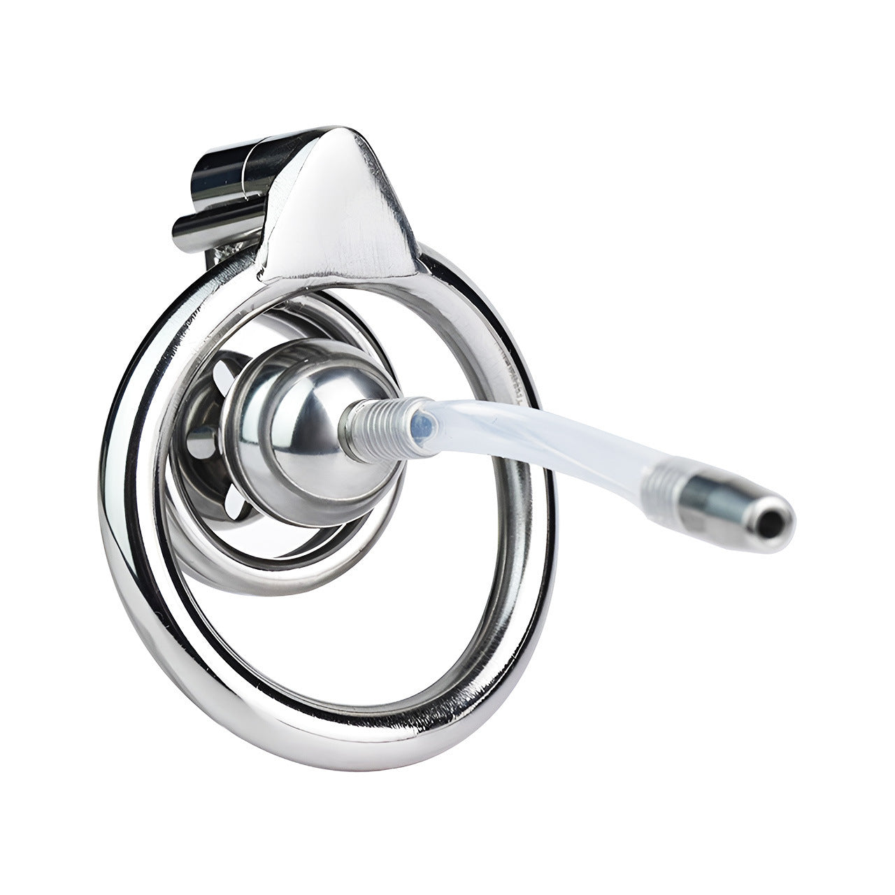 Micro Flat Inverted Chastity Cage with Silicone Urethral Catheter Negative Cock Cage