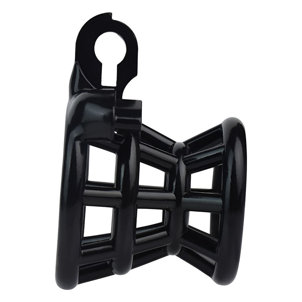Resin Negative Chastity Cage with 4 Rings - Black/Pink/White - ChastityBondage