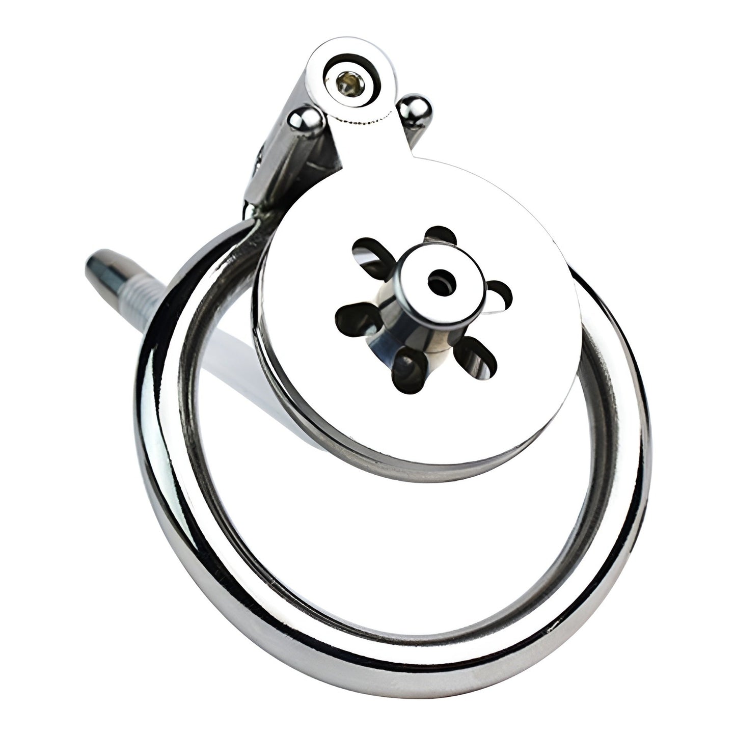Micro Flat Inverted Chastity Cage with Silicone Urethral Catheter Negative Cock Cage