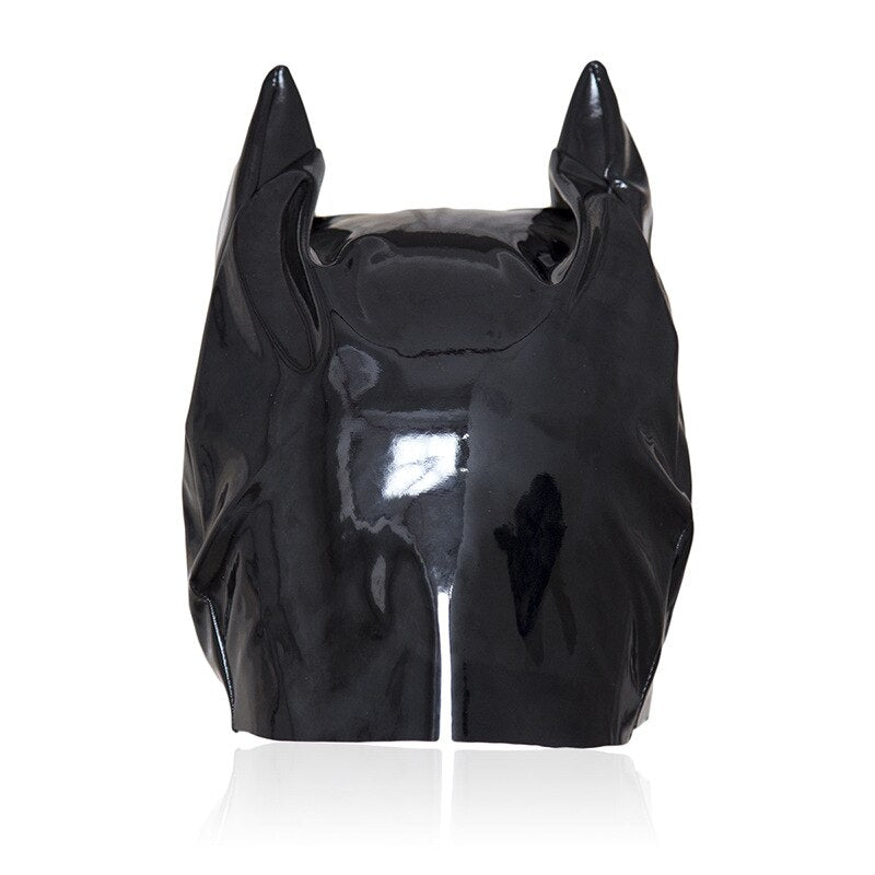 BDSM Mask with Cat Ears - Leather Bondage Hood - Sex Restraints - ChastityBondage