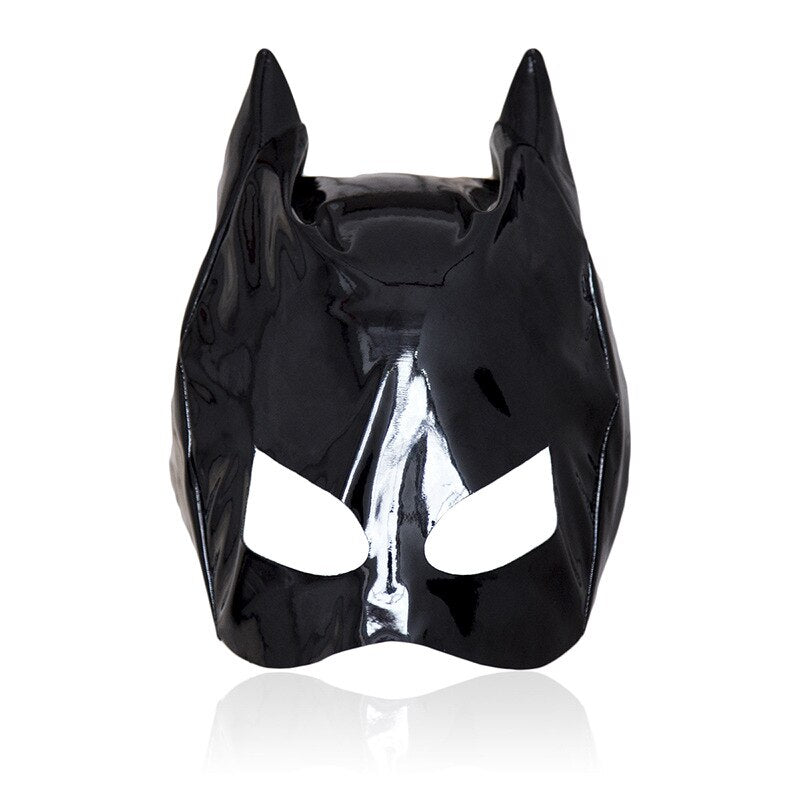 BDSM Mask with Cat Ears - Leather Bondage Hood - Sex Restraints - ChastityBondage