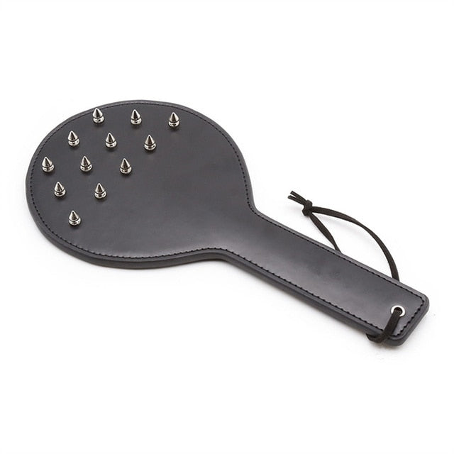 BDSM Sex Spank- PU Leather Restraint, Spiked Whip, Paddle, and Butt Slapper for Bondage Games - ChastityBondage