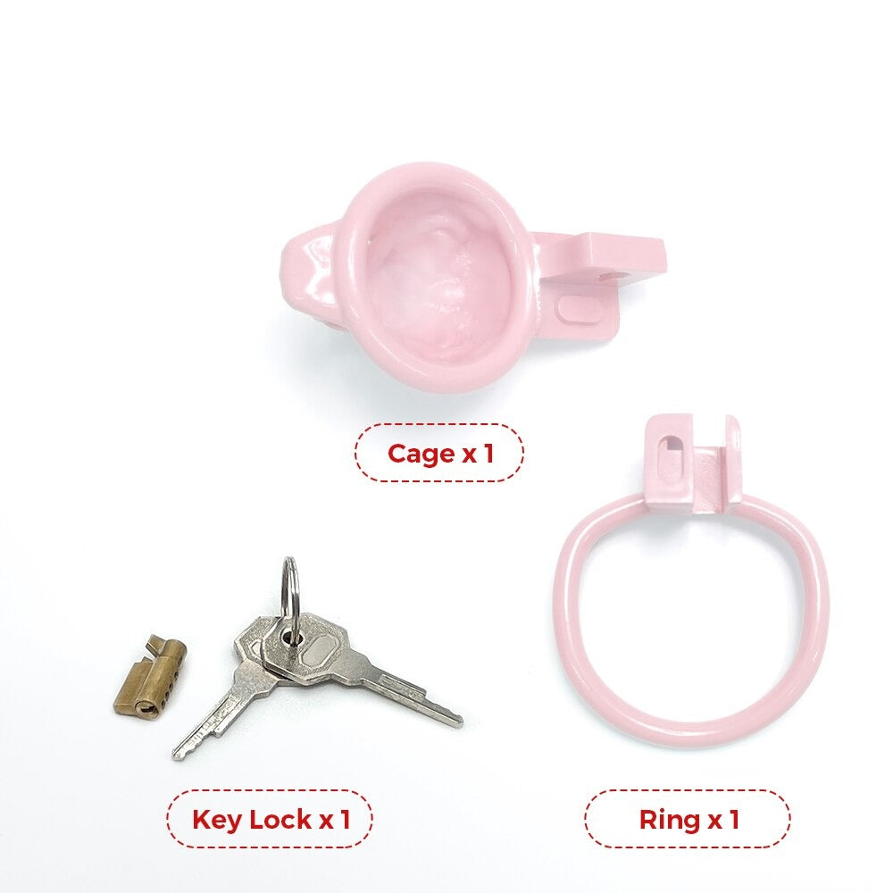 pink sissy chastity cage