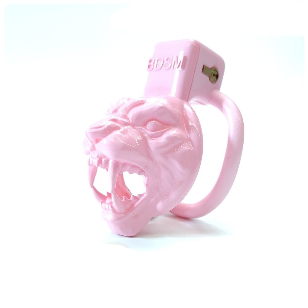 Pink Tiger Chastity Cage For Sissy