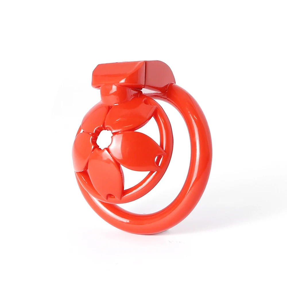 Small Flat Lightweight 3D Printed Sakura Resin Chastity Cage