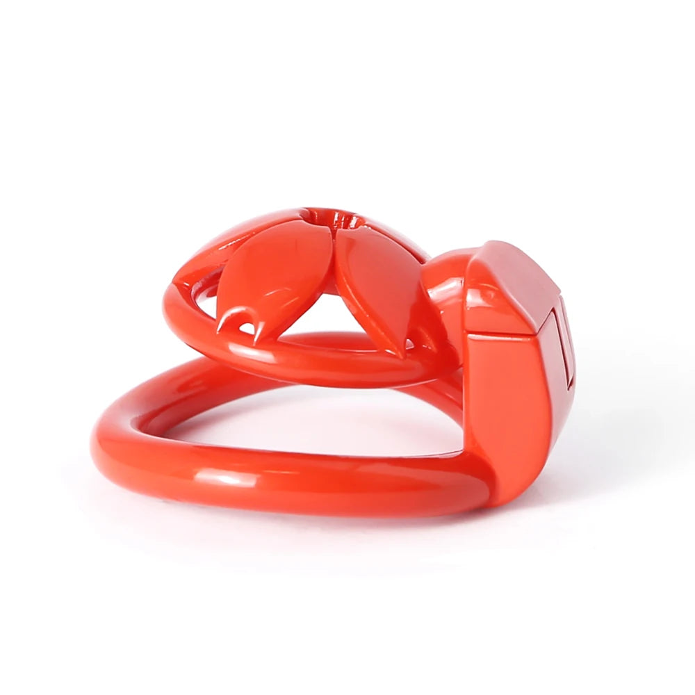 Small Flat Lightweight 3D Printed Sakura Resin Chastity Cage