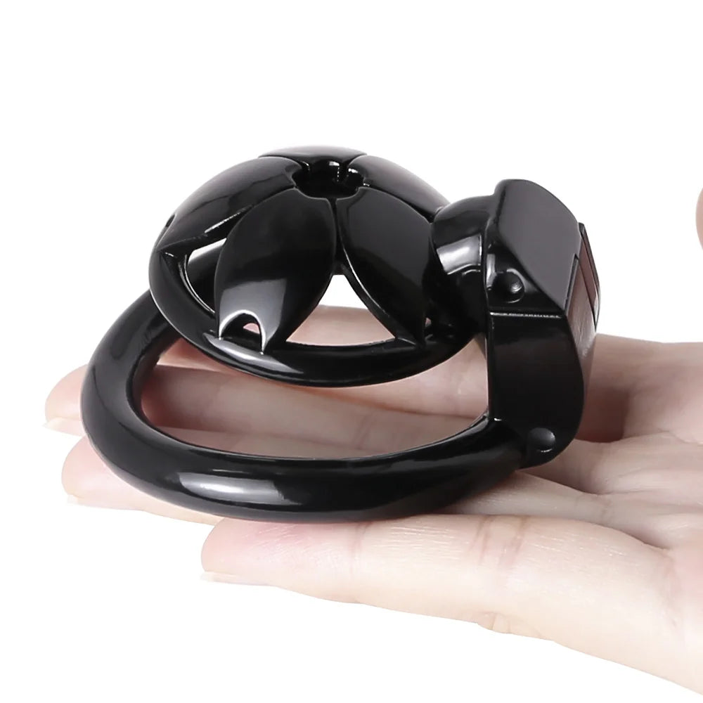 Small Flat Lightweight 3D Printed Sakura Resin Chastity Cage