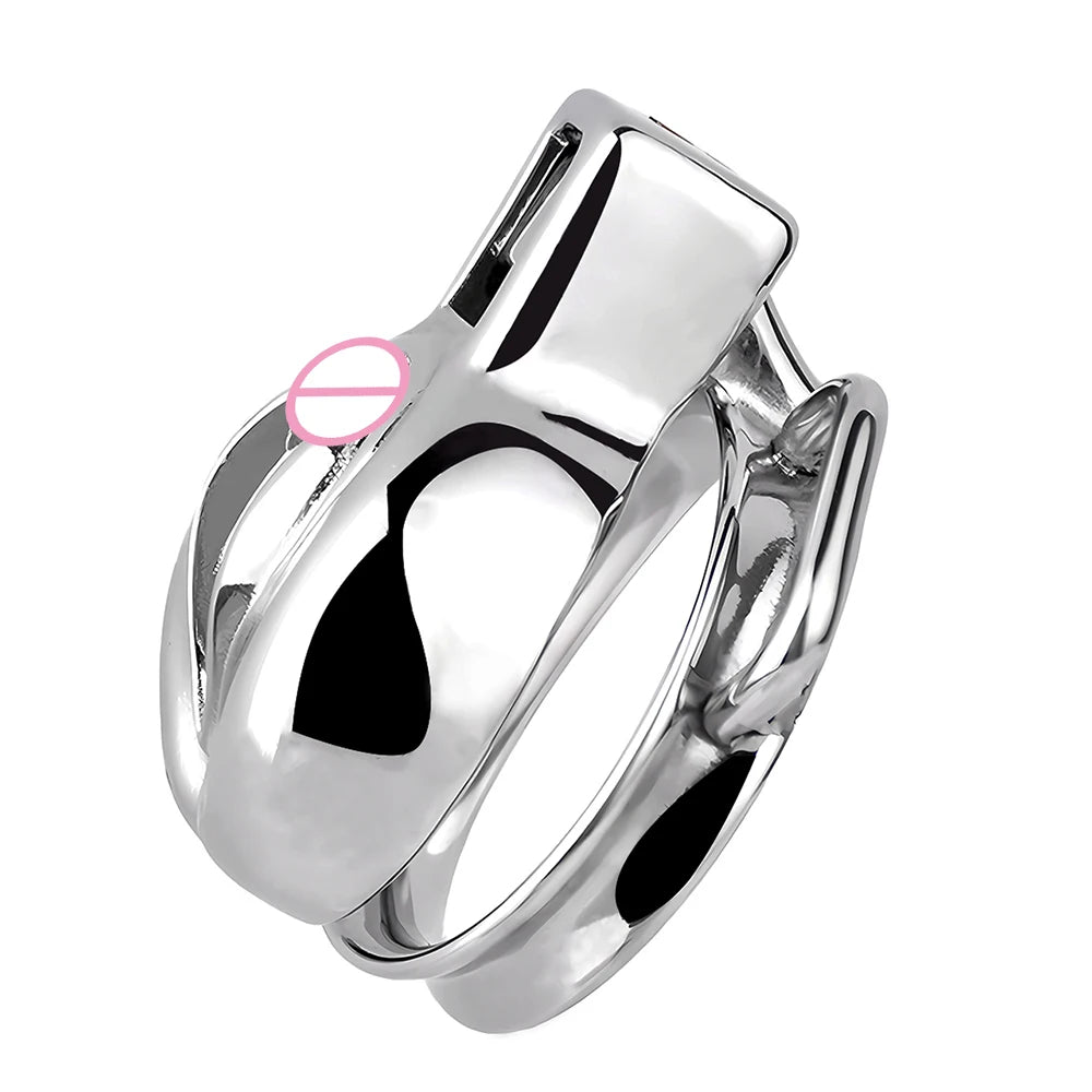 Pussy Shape Metal Chastity Cage Clitoris Cock Lock Clit Cage Chastity Belt - KeepMeLocked