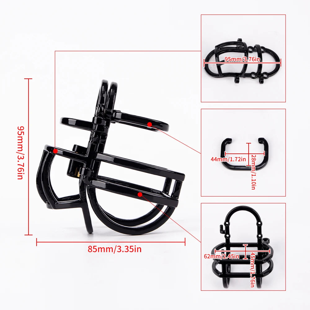 Adjustable Full Covered Chastity Cage Lightweight Ball Covered Cock Cage