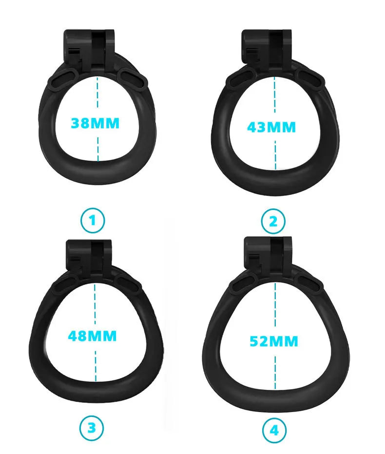 Super Mini Cobra Chastity Cage Devices For Men with 4 Size Cock Rings - KeepMeLocked