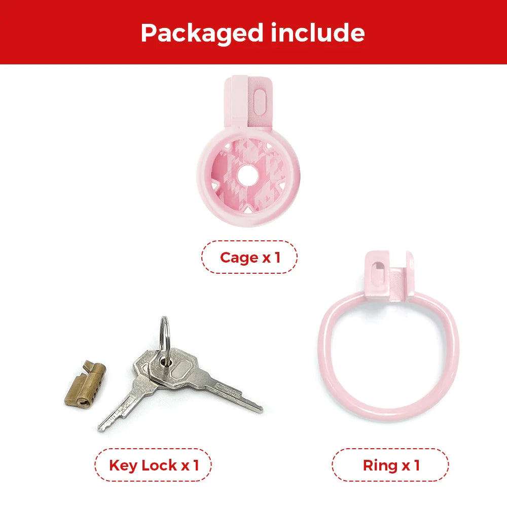 Pink Sakura Sissy Chastity Cage