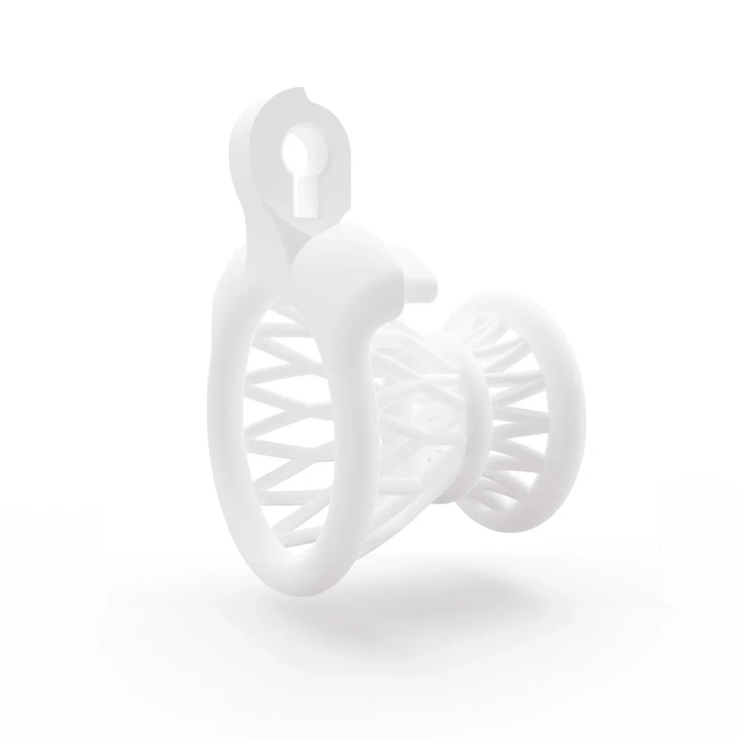 white negative chastity cage for men