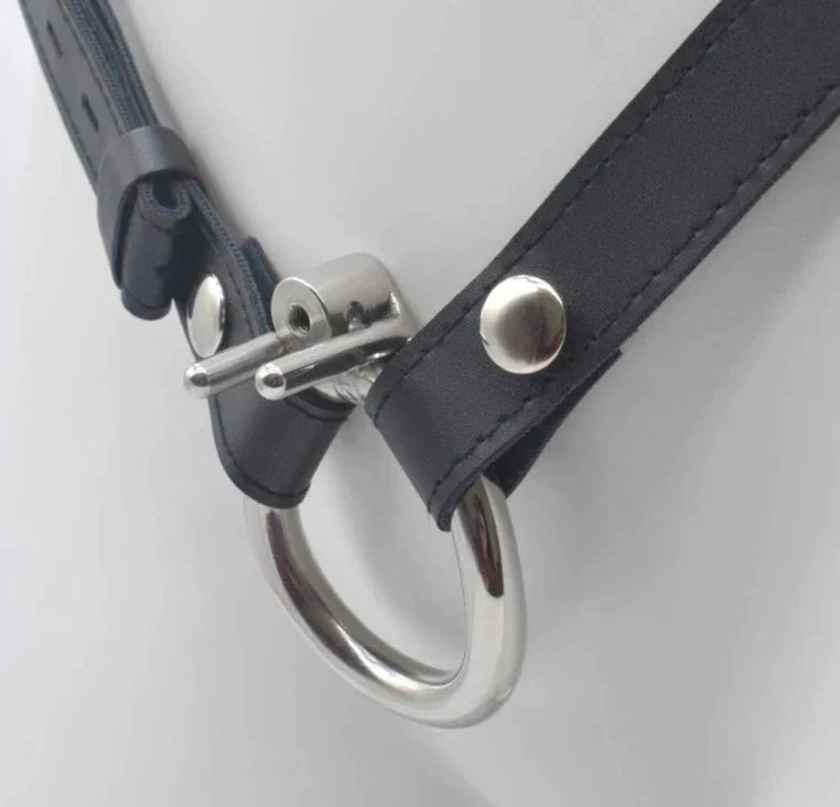 Small Flat Chastity Cage with Removable Metal Catheter and PU Belt