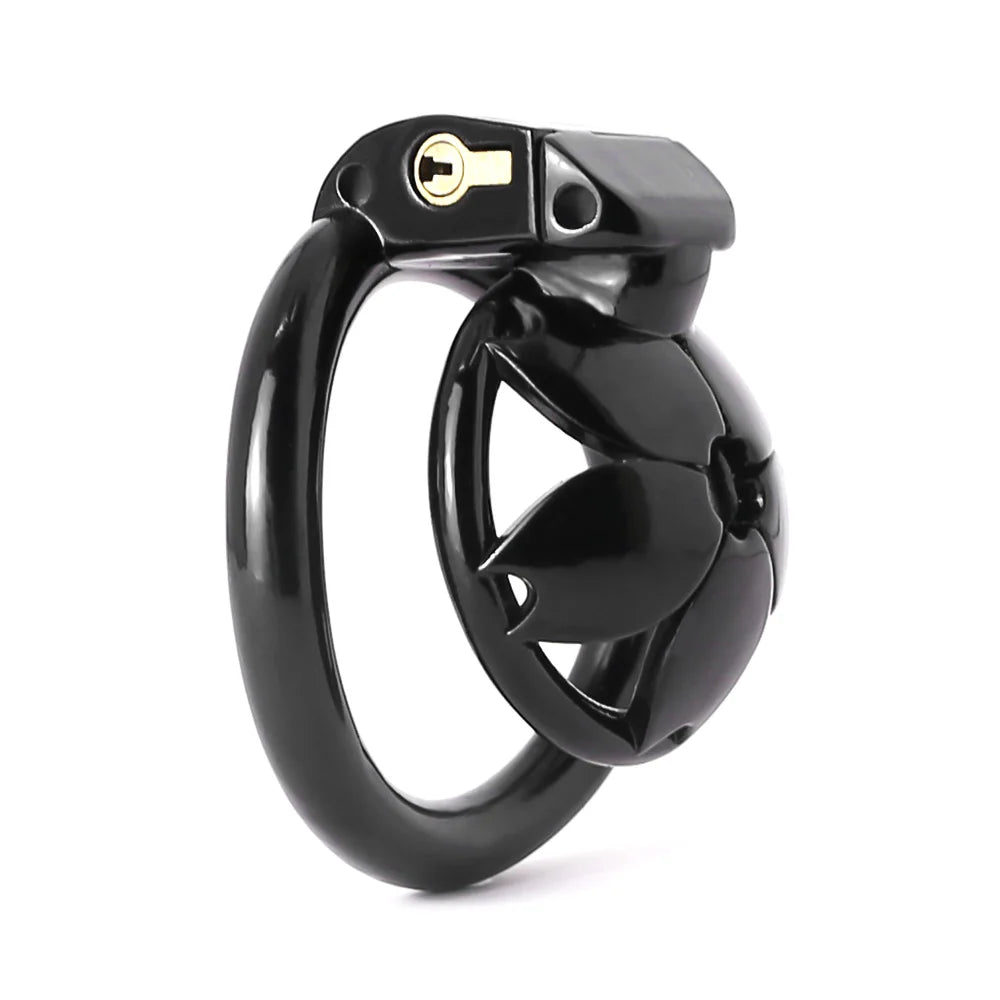 Small Flat Lightweight 3D Printed Sakura Resin Chastity Cage