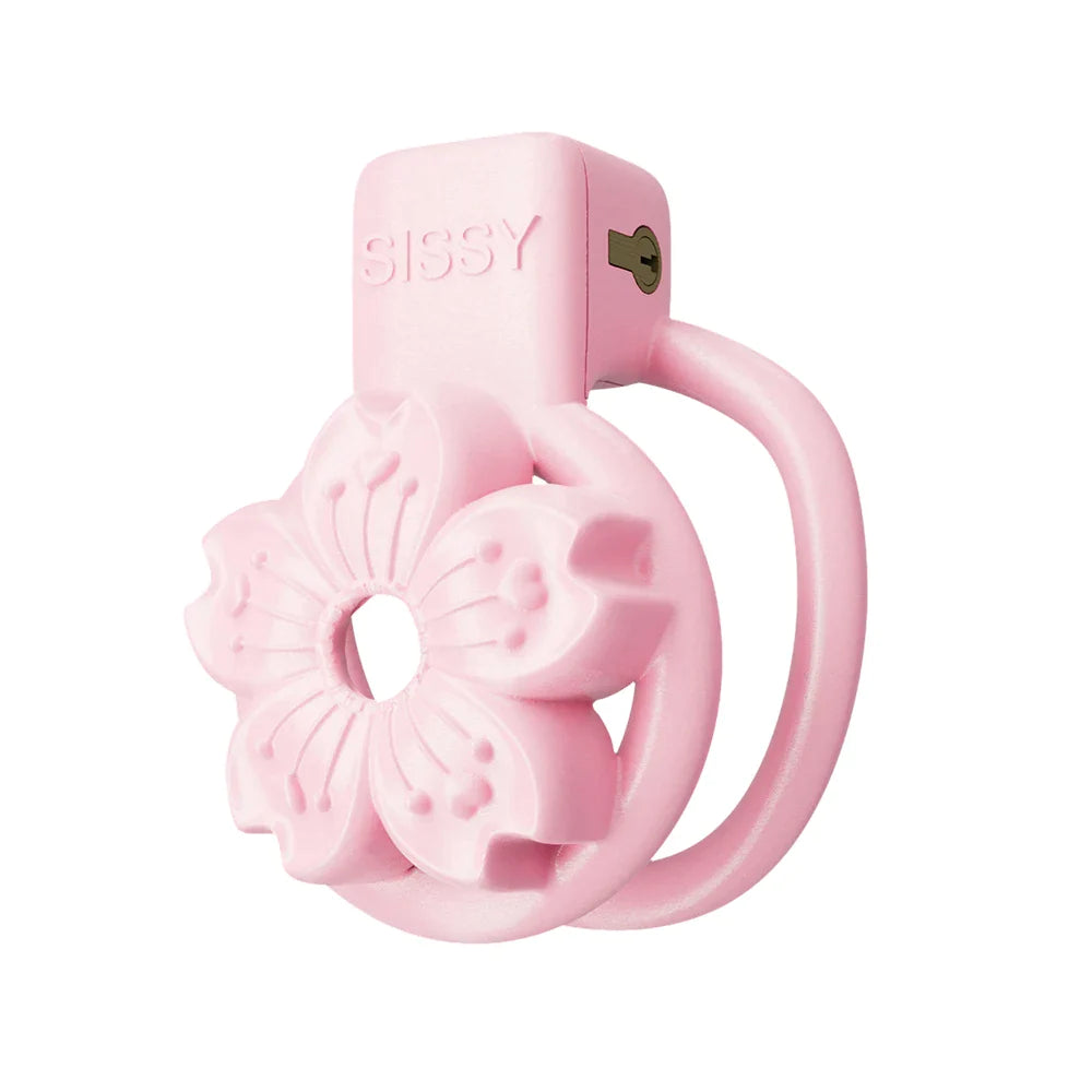 Pink Sakura Chastity Cage For sissy ladyboy