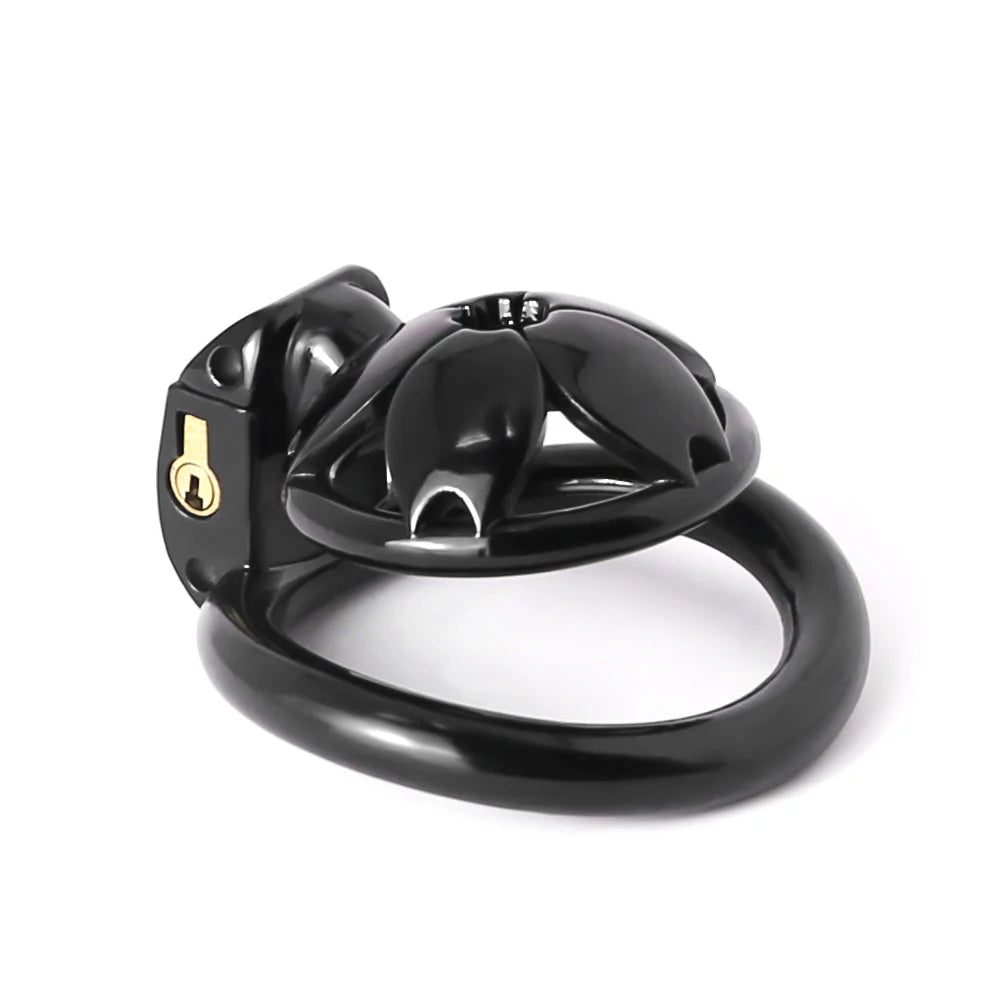 Small Flat Lightweight 3D Printed Sakura Resin Chastity Cage
