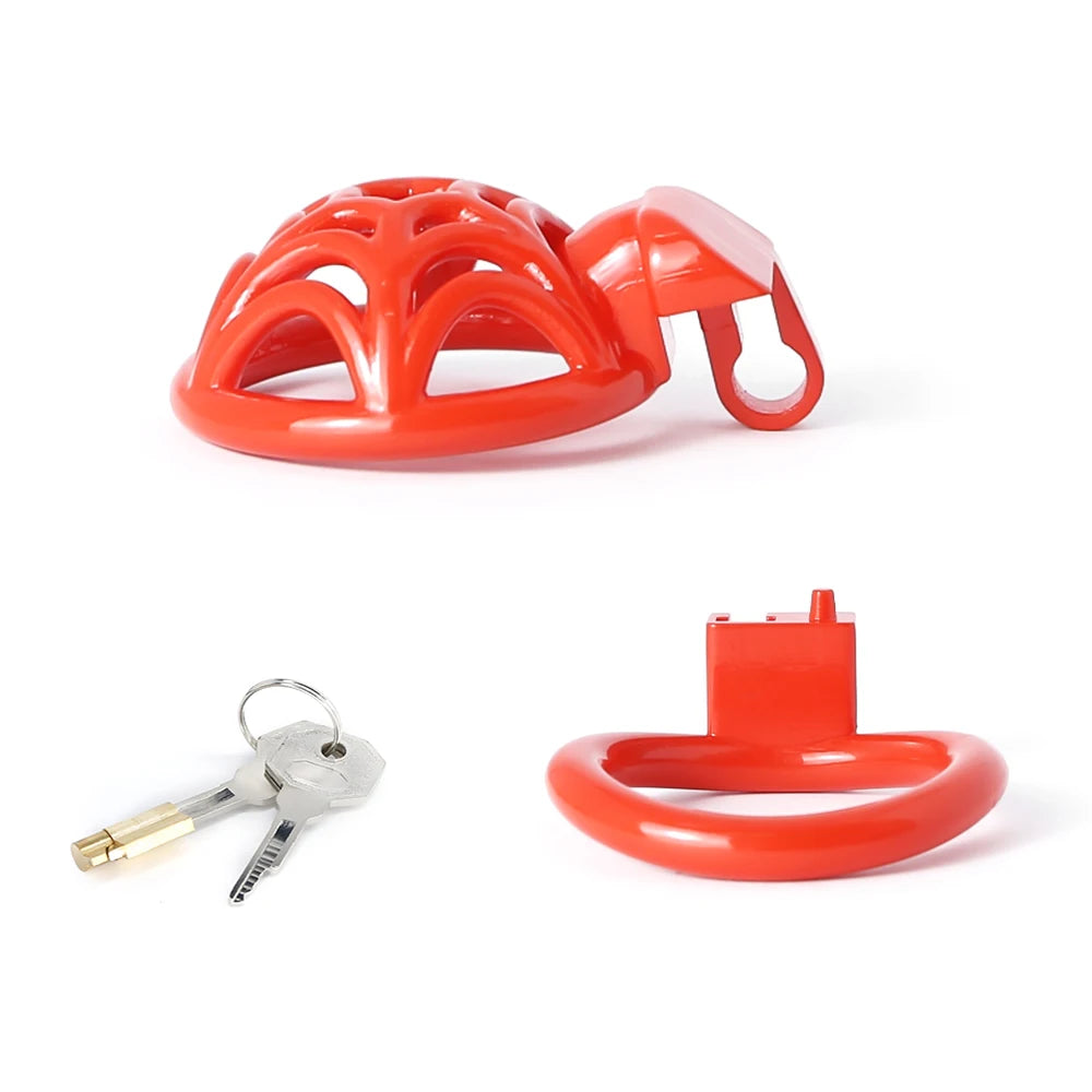 Micro Superlight 3D Printed Resin Spidernet Chastity Cage For Sissy