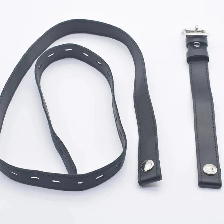 Small Flat Chastity Cage with Removable Metal Catheter and PU Belt