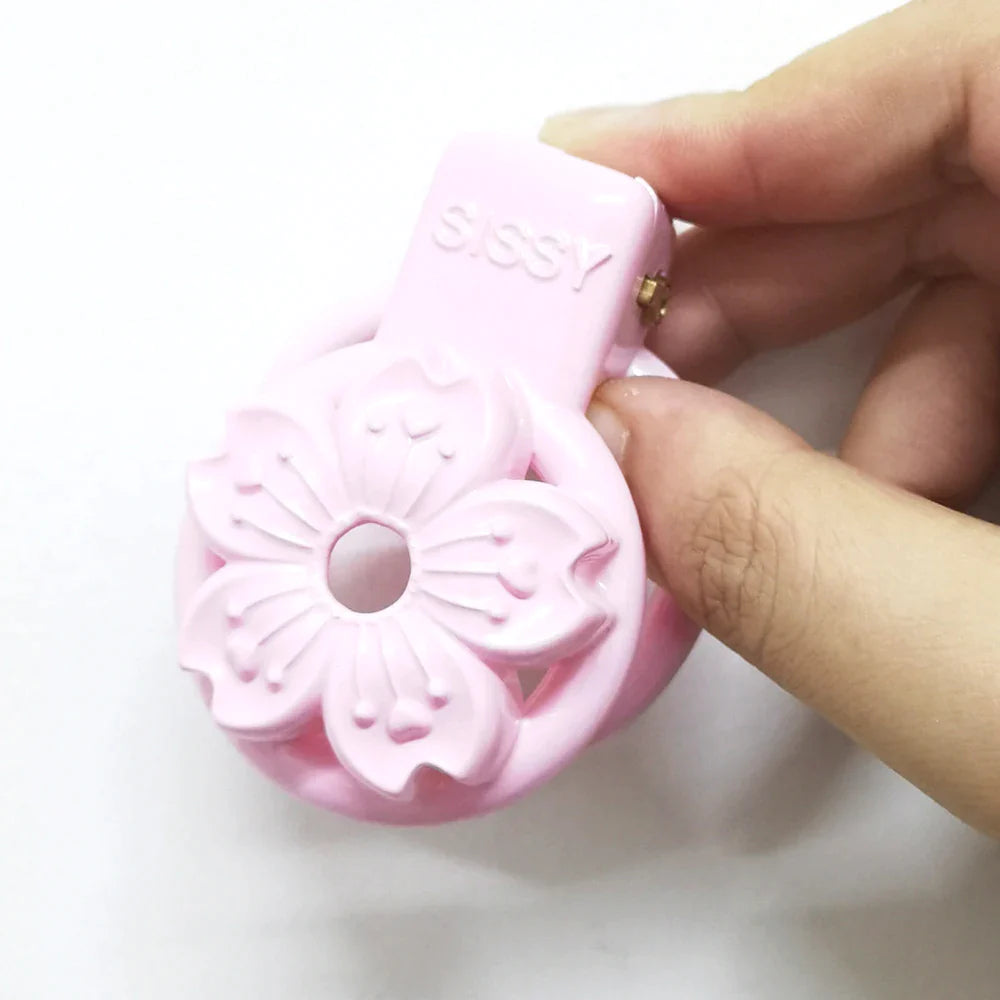 sakura pink flat chastity cage