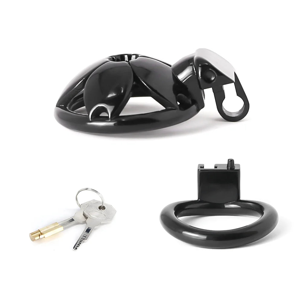Small Flat Lightweight 3D Printed Sakura Resin Chastity Cage