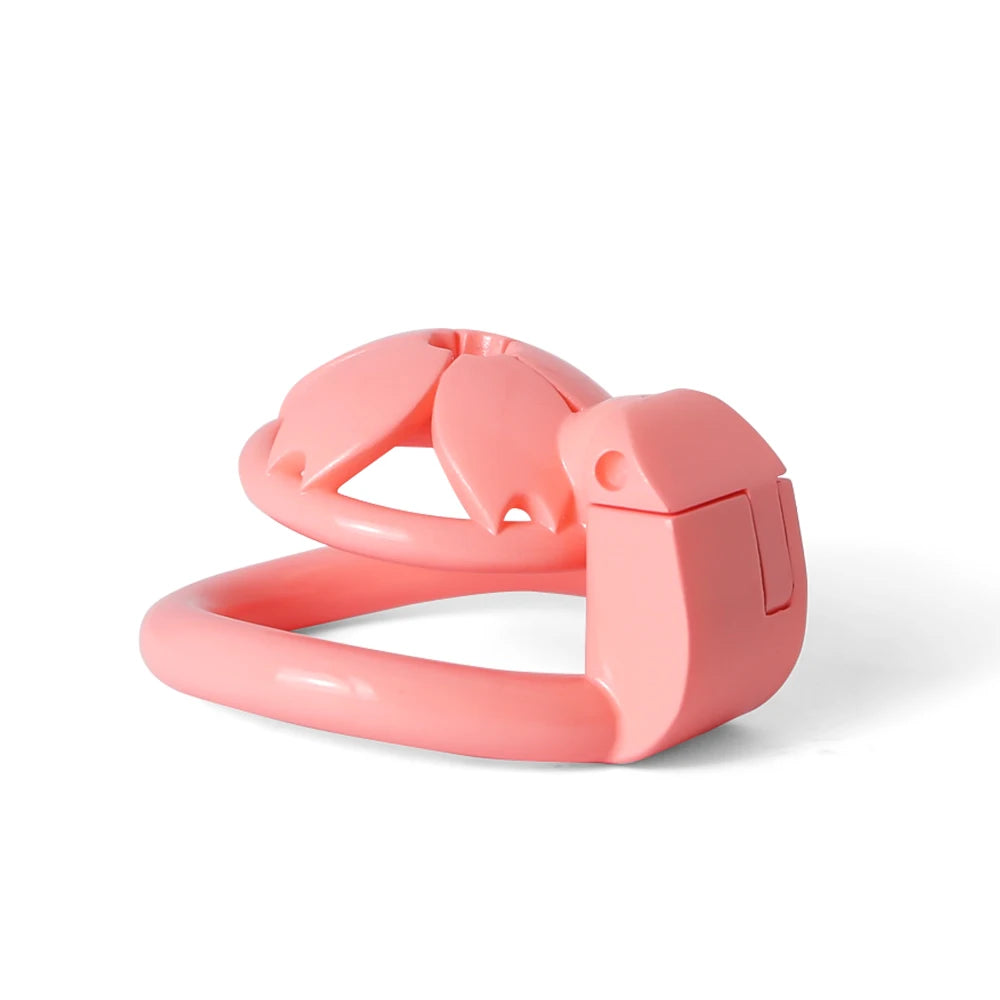Small Flat 3D Printed Sakura Resin Chastity Cage