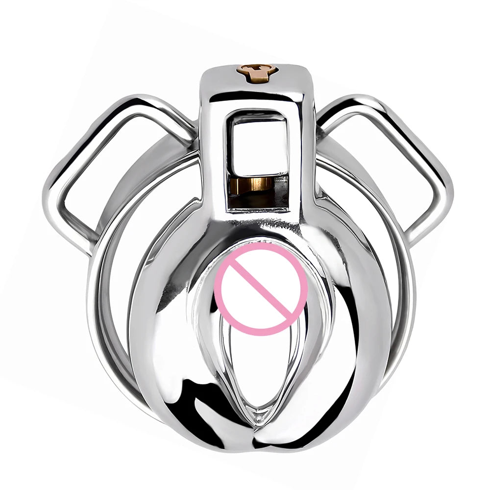 Pussy Shape Metal Chastity Cage Clitoris Cock Lock Clit Cage Chastity Belt - KeepMeLocked