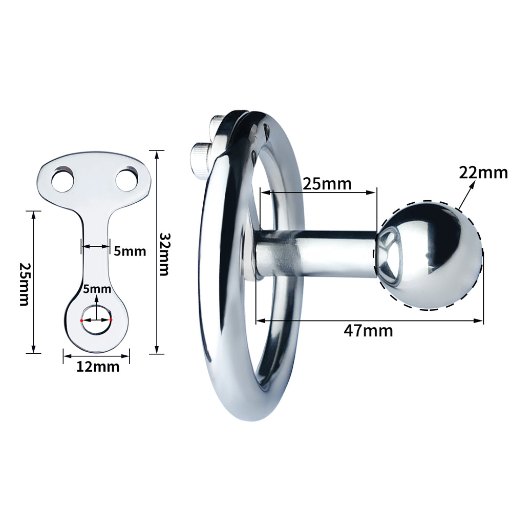 Inverted Chastity Cage with Ball and Metal Bar - KeepMeLocked