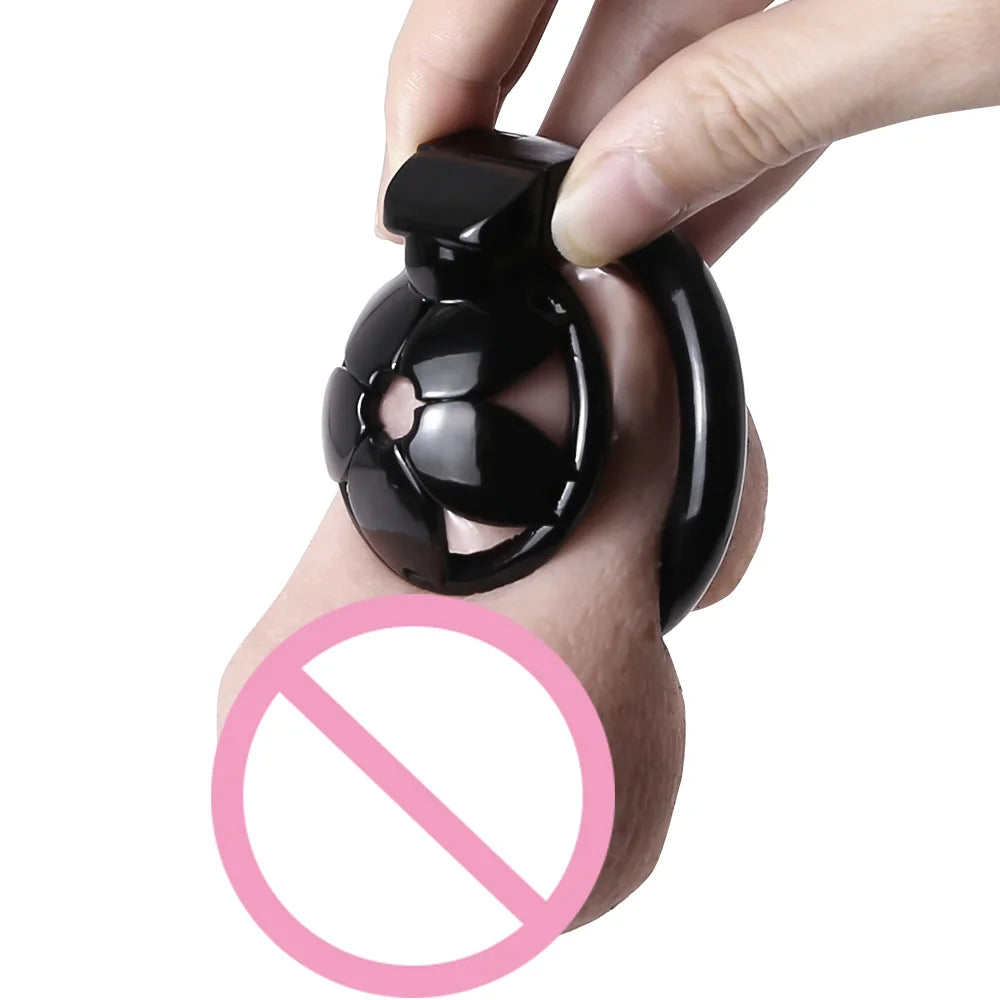 Small Flat Lightweight 3D Printed Sakura Resin Chastity Cage