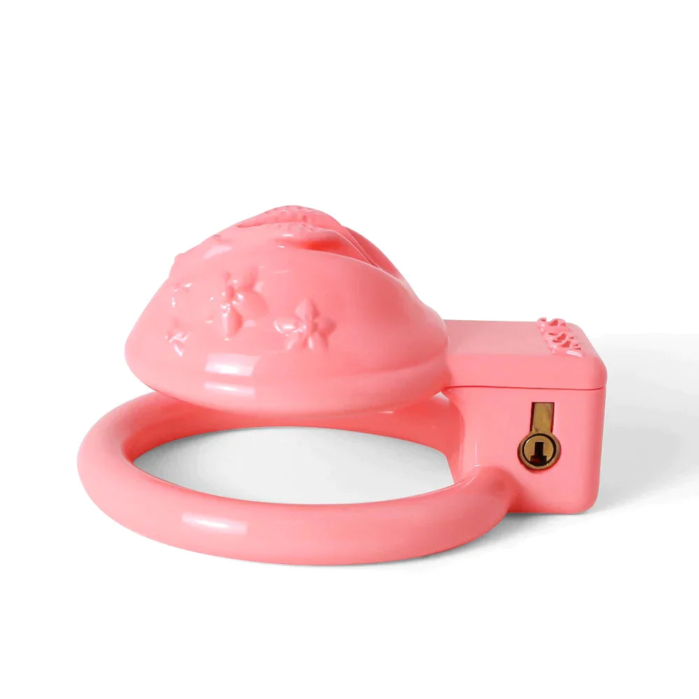 pink chastity cage with vagina shape