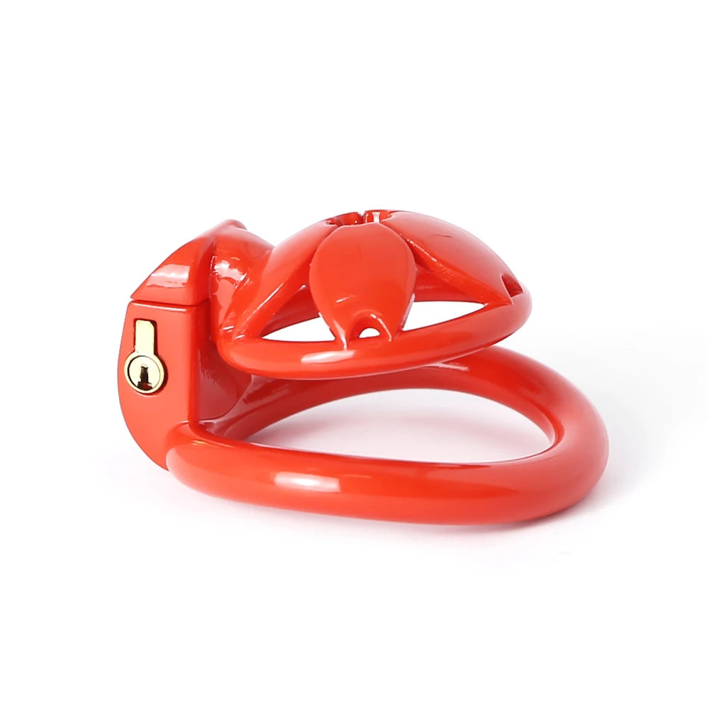 Small Flat Lightweight 3D Printed Sakura Resin Chastity Cage