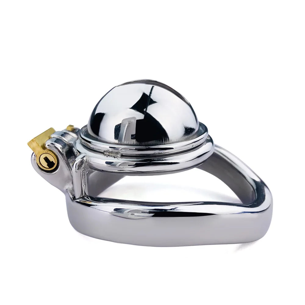 metal small chastity cage with urine hole