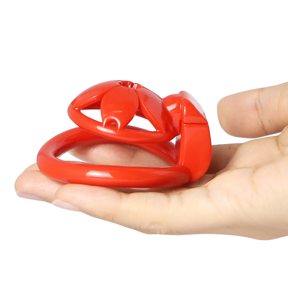 Small Flat Lightweight 3D Printed Sakura Resin Chastity Cage