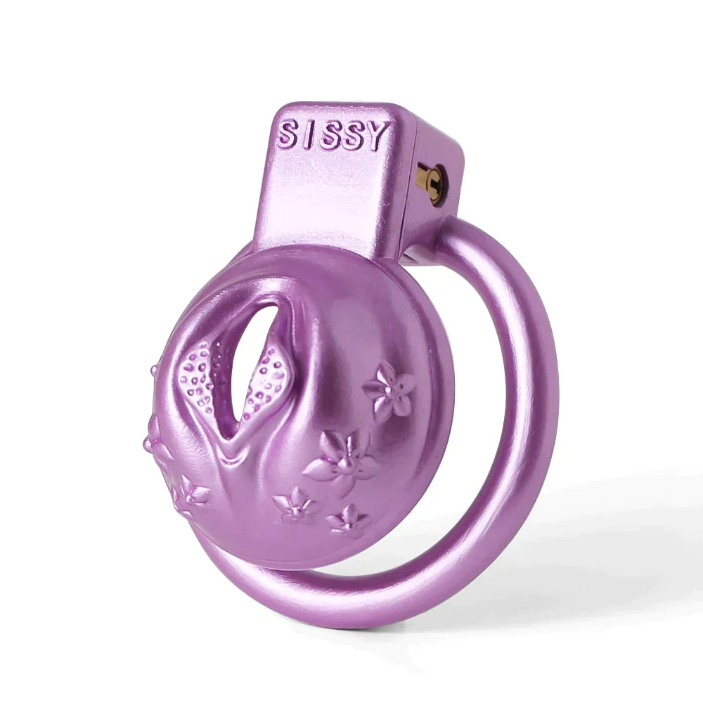 Sissy Micro Chastity Cage in Vaginal Shape Purple 3D Printed Cock Cage For  Sissy Femboys