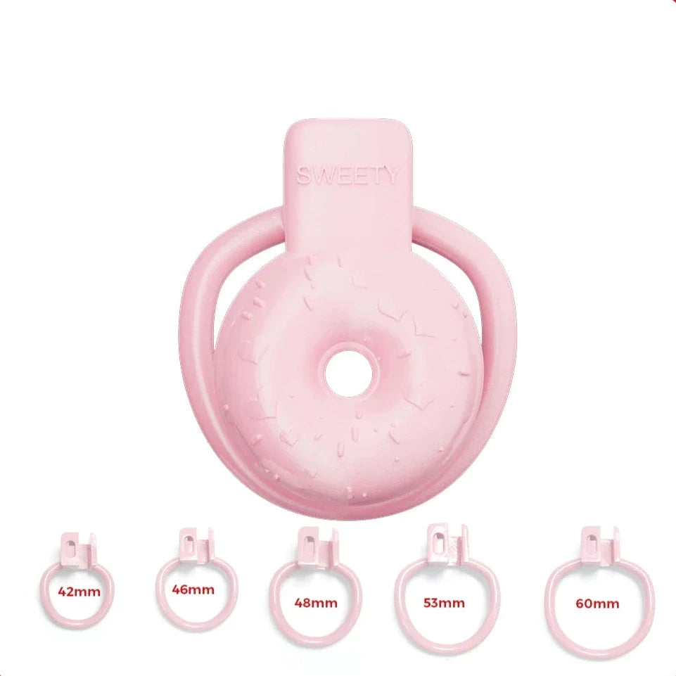 Pink Small Flat Chastity Cage