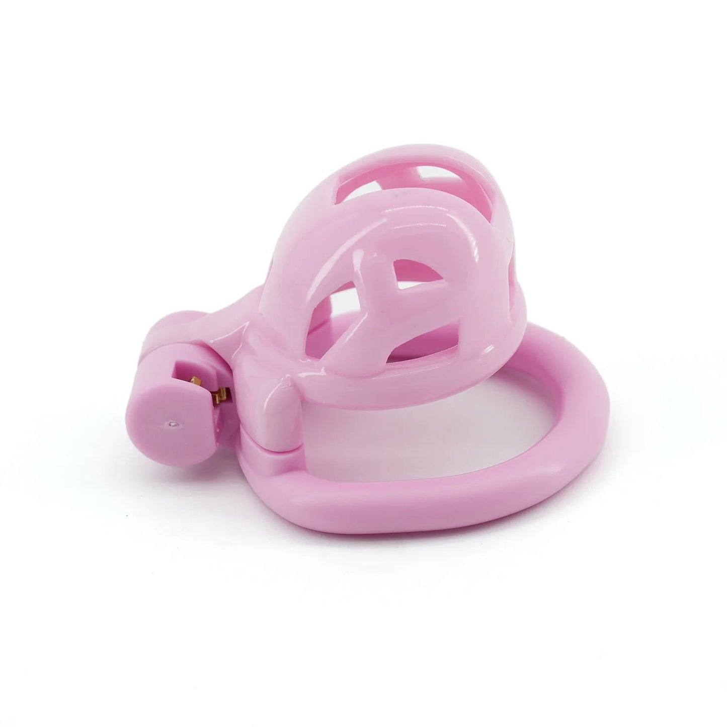 Pink Mini Cobra Chastity Cage with 4 Size Penis Rings - KeepMeLocked