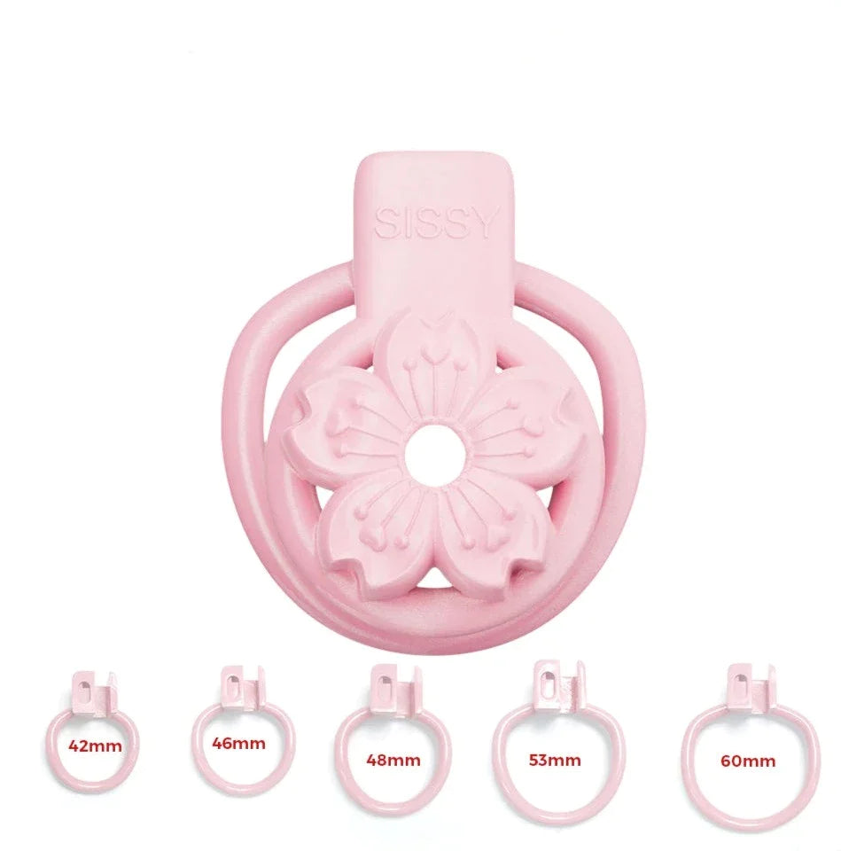 Pink Flat Sissy Chastity Cage