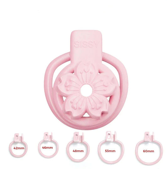 Pink Flat Sissy Chastity Cage