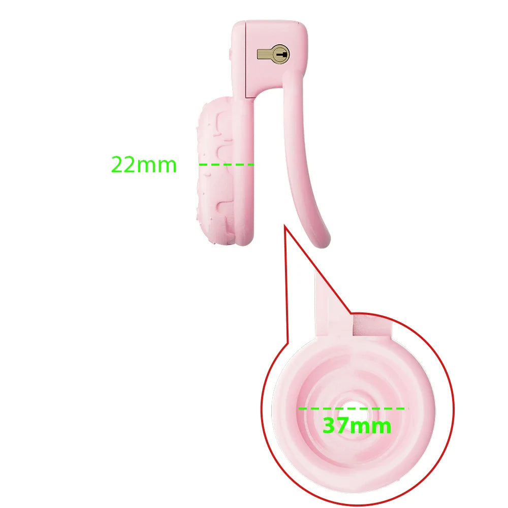 Pink Donut Chastity Cage For sissy
