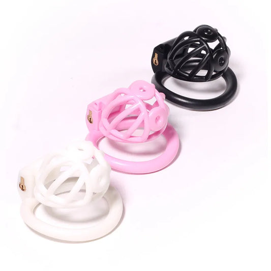 3D Printed PA Chastity Cage with 4 Penis Rings Prince Albert Piercing Cock Cage For Men