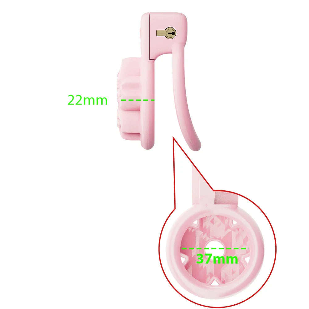Pink Sissy Chastity Cage Small Flat Cock Cage