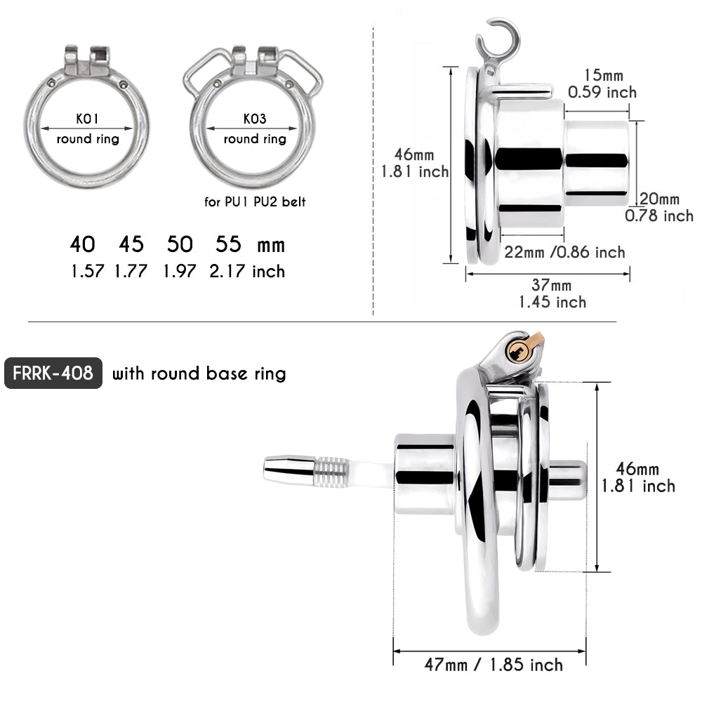 Negative Inverted Chastity Cage with Silicone Urethral Catheter - KeepMeLocked