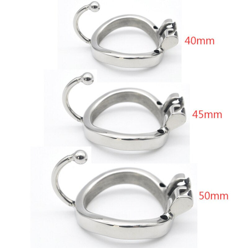 Male Chastity Cock Cage: Stainless Steel Hollow Breathable Sleeve with Urinary Catheter Tube Lock - ChastityBondage