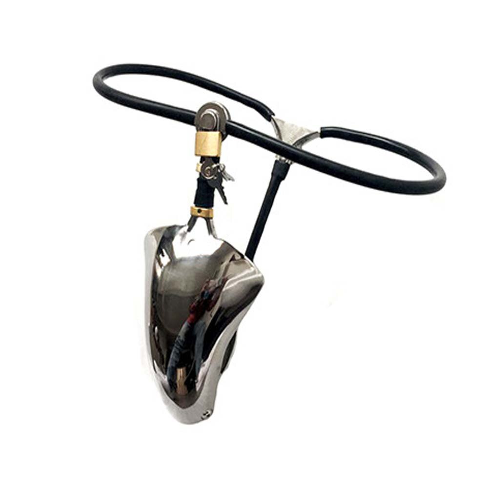 Cock Cage Chastity Belt: Stainless Steel Male Slave Panties with Thigh Cuffs, Chain Shield, and Locking Design - ChastityBondage