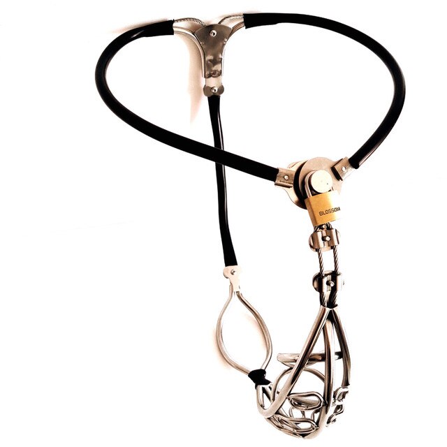 Male Chastity Belt - Invisible Stainless Steel Male Restraint with Anal Plug, and Lock. - ChastityBondage